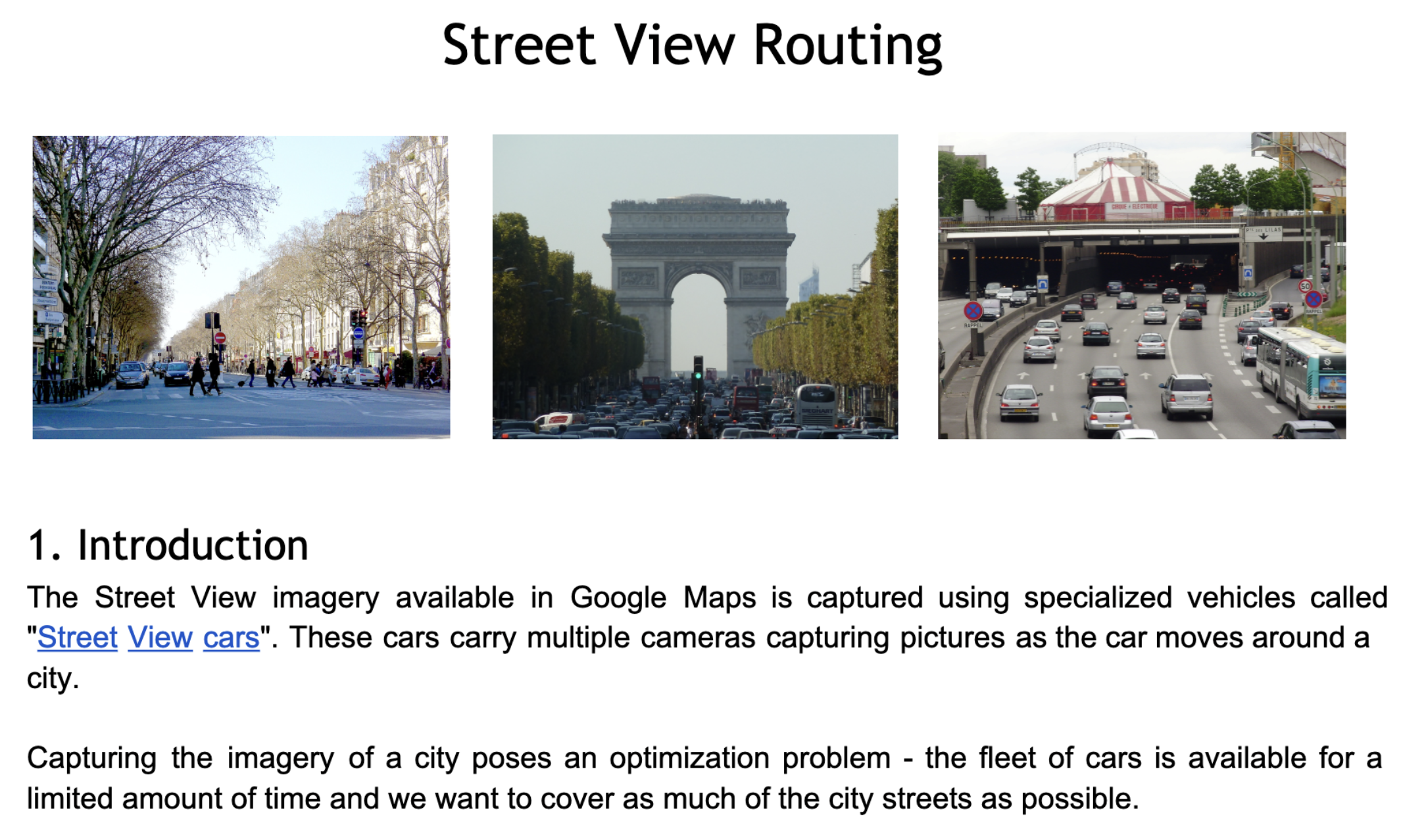 Street View routing from Hash Code 2014